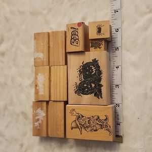 Set of 8 Vintage Halloween Themed Stamps Bundle